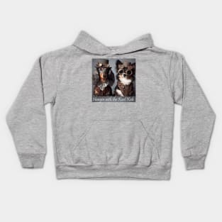 Doxie and Corgi  Steam Punk Kids Hoodie